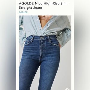 Agolde Nico High-Rise Slim Straight Jean
